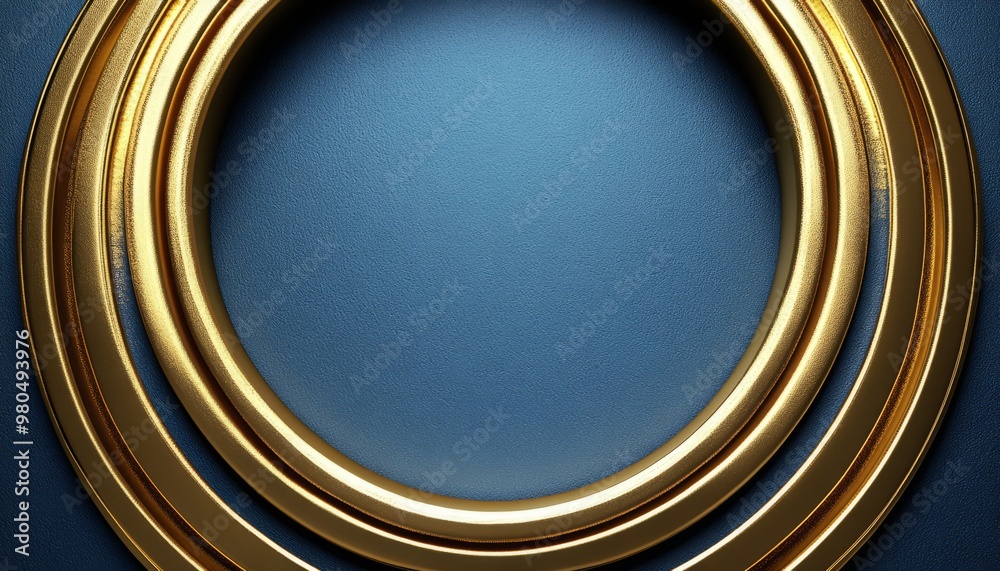 Three Gold Rings Encircling a Deep Blue Background
