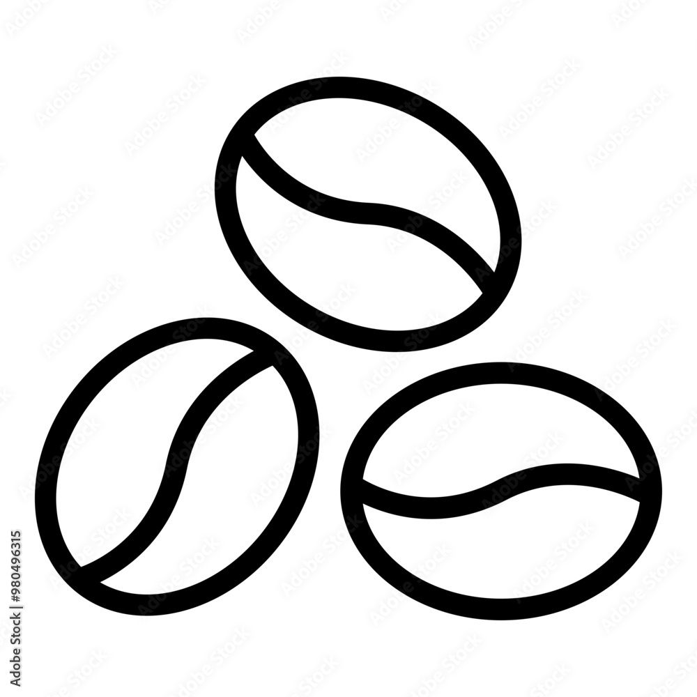 Coffee beans icon. Vector line icon Coffee beans icon. Vector line icon
