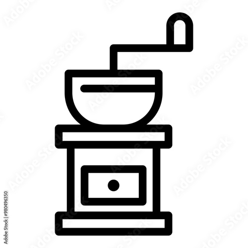 Coffee grinder icon. Vector line icon