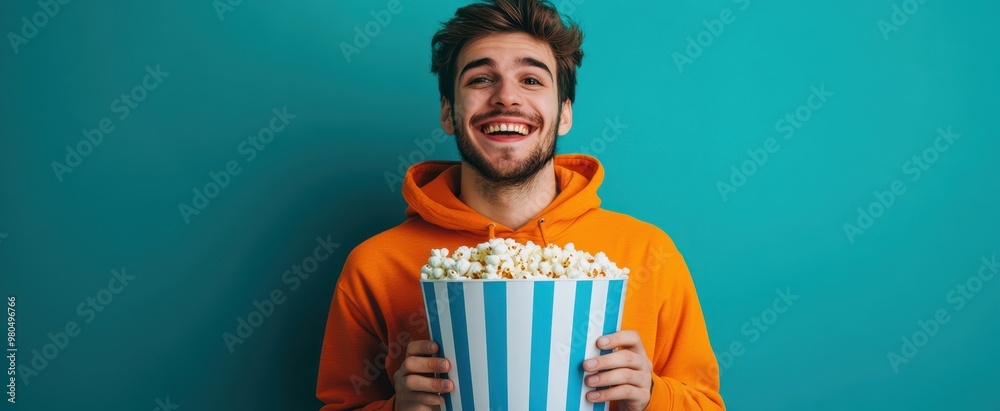 The Happy Man with Popcorn