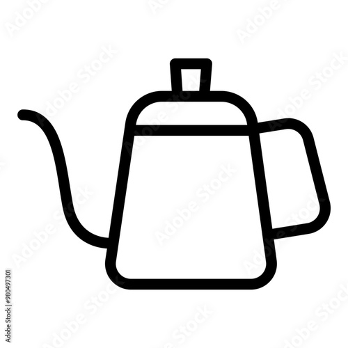 Coffee drip kettle icon. Vector line icon