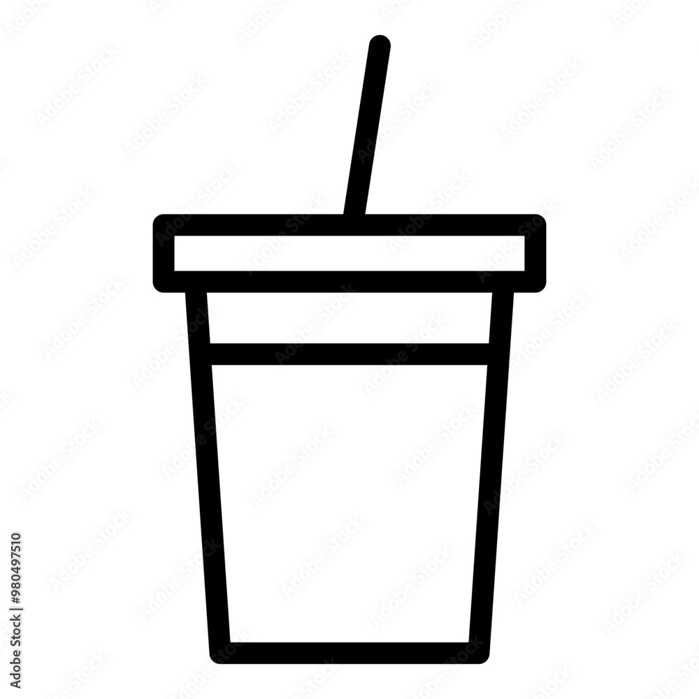 Iced coffee icon. Vector line icon Iced coffee icon. Vector line icon