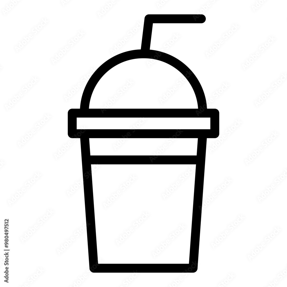 Iced coffee icon. Vector line icon Iced coffee icon. Vector line icon