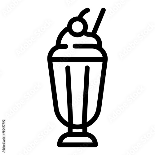 Milkshake icon. Vector line icon