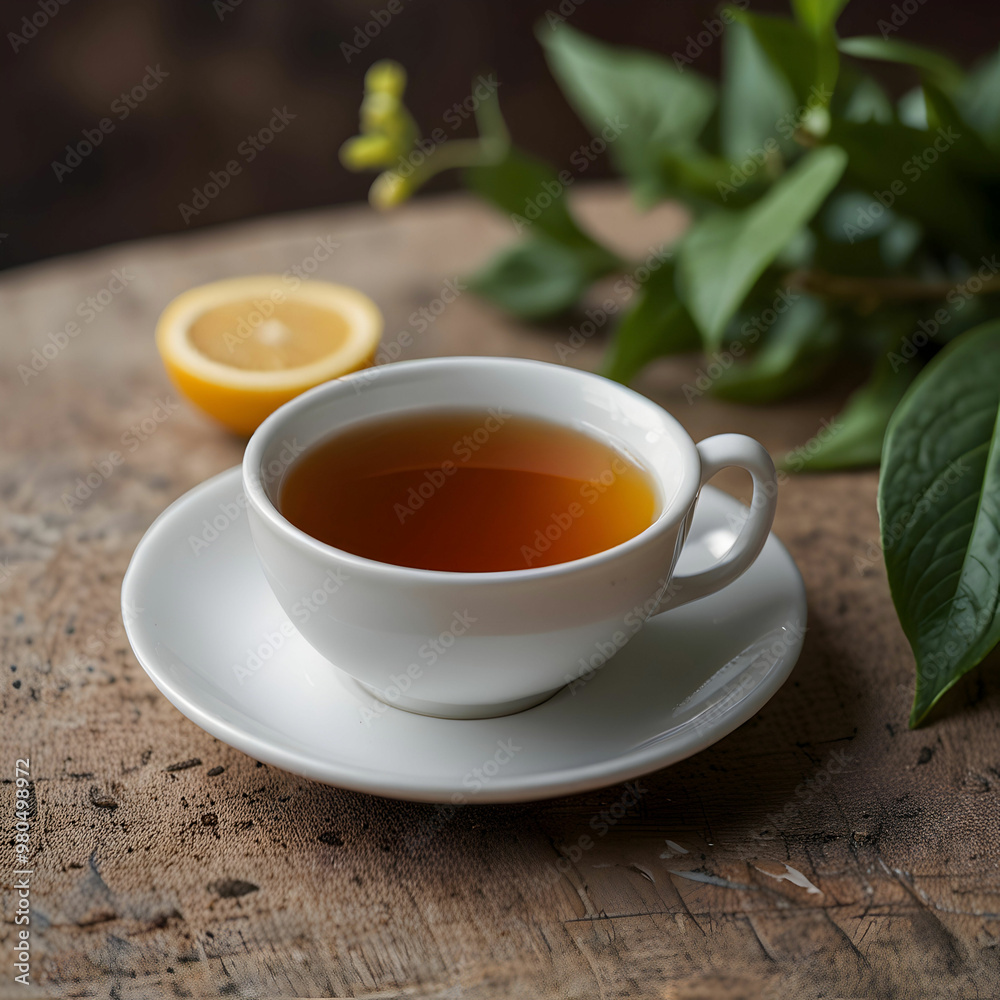 Still life with tea cup and organic background Still life with tea cup and organic background