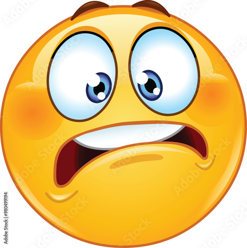Shocked and scared emoji emoticon