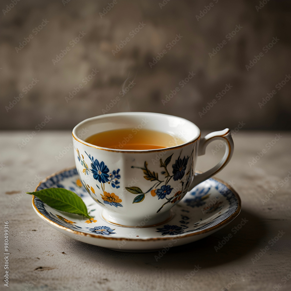 Still life with tea cup and organic background Still life with tea cup and organic background