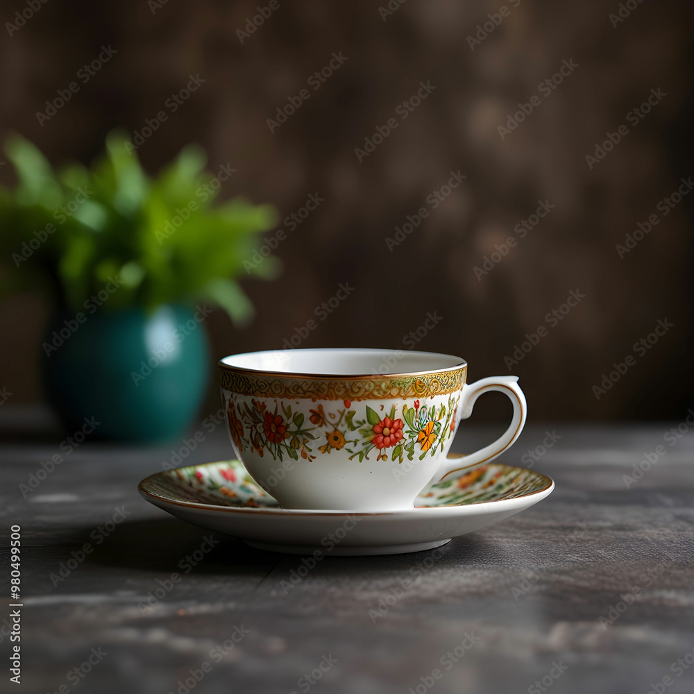 Still life with tea cup and organic background Still life with tea cup and organic background