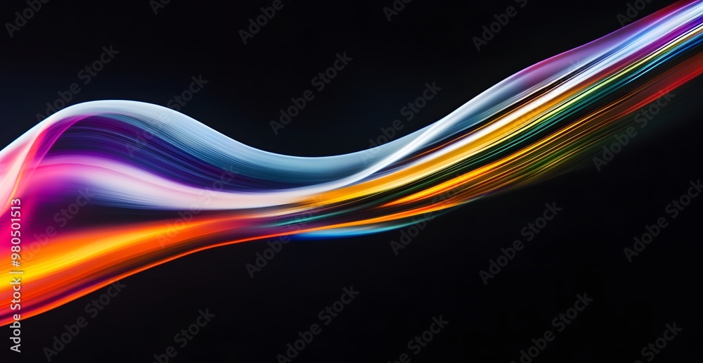 A close-up of an abstract, curved light on a black background, flowing lines of white color in the foreground. A close-up of an abstract, curved light on a black background, flowing lines of white color in the foreground.