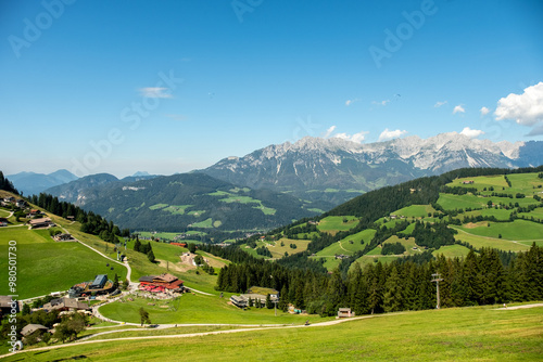 Hexenwasser Soell middle station with the Wilder Kaiser  photo