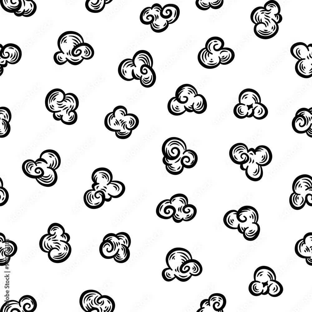 Popcorn pattern for packaging snacks. Popcorn fluffy flakes pattern. Popcorn Background pattern. doodle popcorn. popcorn seamless pattern background. Popcorn pattern for packaging snacks. Popcorn fluffy flakes pattern. Popcorn Background pattern. doodle popcorn. popcorn seamless pattern background.