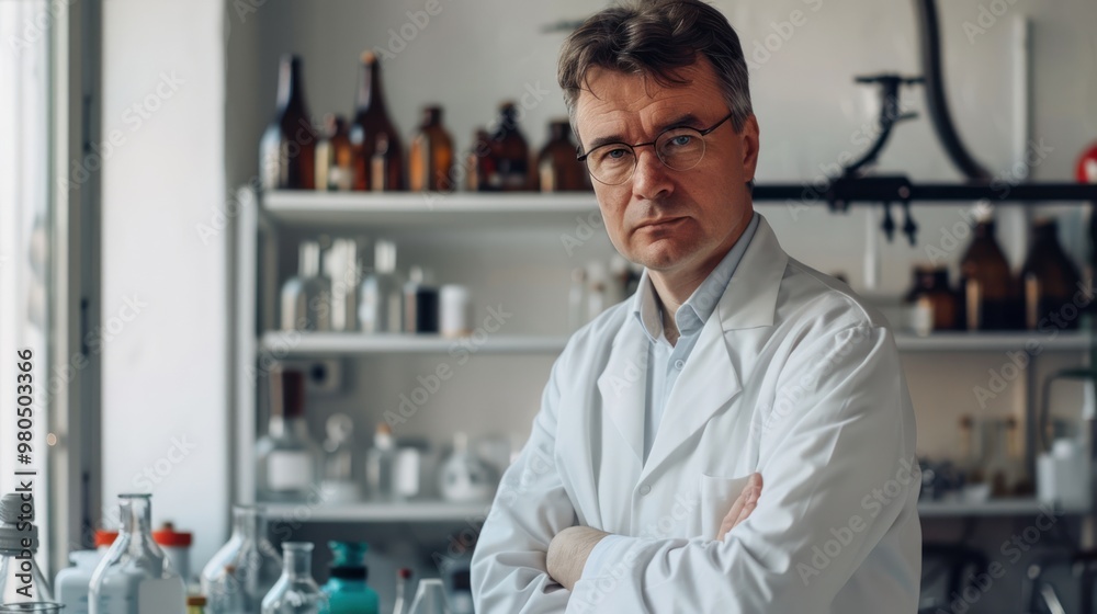photograph of Portrait of a scientist on a white background. telephoto lens summer daylight cool color photograph of Portrait of a scientist on a white background. telephoto lens summer daylight cool color