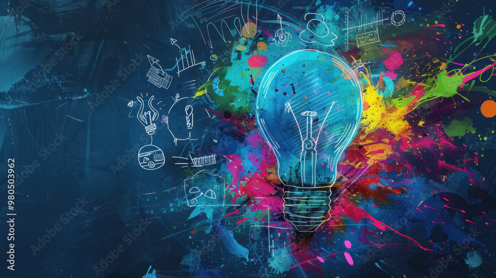 Fototapeta premium The Colorful Creative Lightbulb