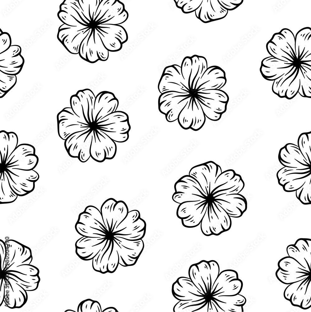 Fototapeta premium Flower pattern background. vintage flower pattern background. Floral decoration background. Flower Doodle pattern. Flower seamless pattern background. 