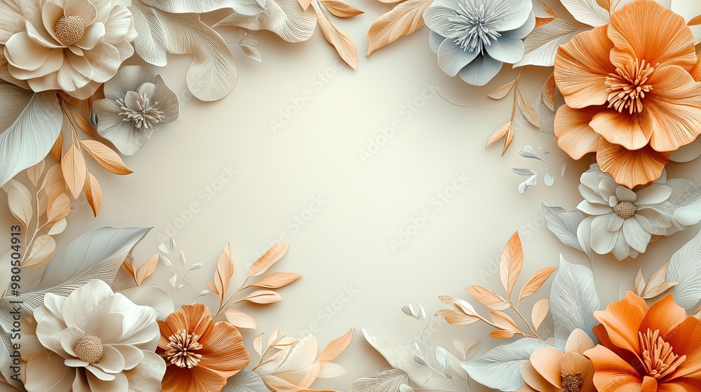 Abstract floral pattern with a blank center for text Abstract floral pattern with a blank center for text