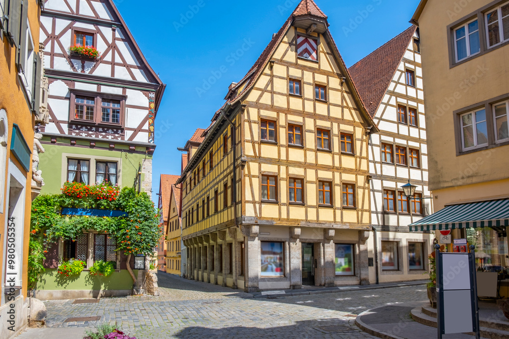 Rothenburg ob der Tauber, Germany - A sunny day at the picturesque village of Rothenburg ob der Tauber, Germany Rothenburg ob der Tauber, Germany - A sunny day at the picturesque village of Rothenburg ob der Tauber, Germany