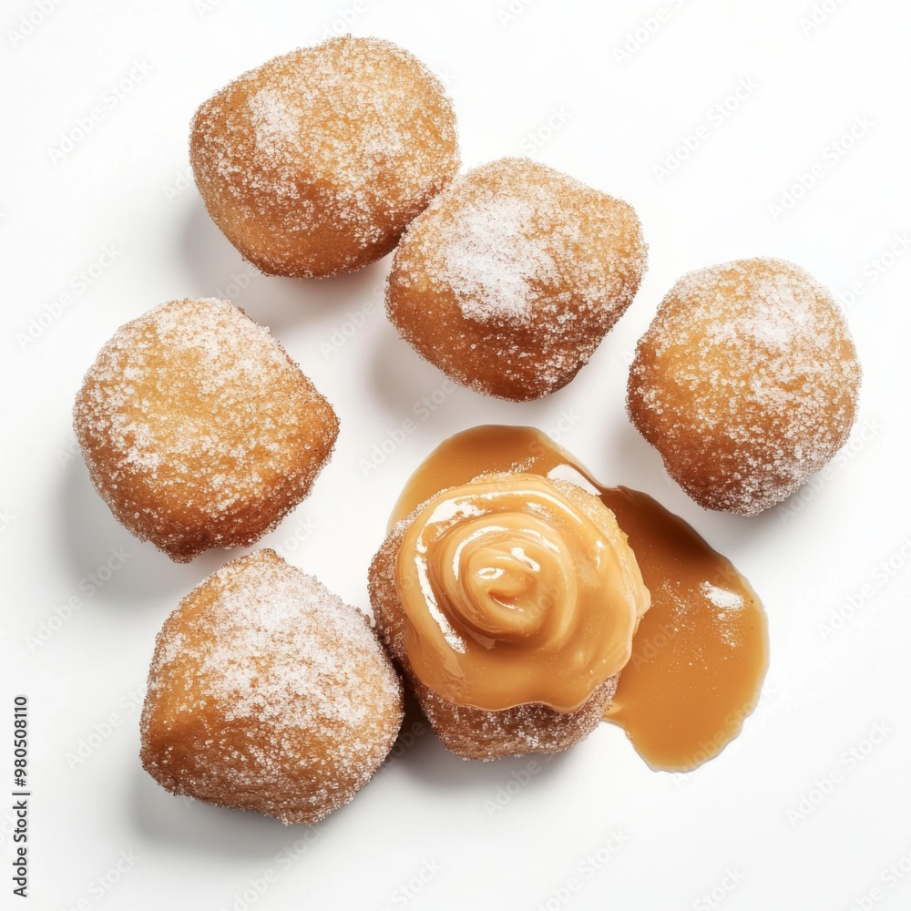 Brazilian doughnuts with irregular shapes, a slightly crunchy, golden-brown exterior, and a light dusting of sugar and cinnamon Brazilian doughnuts with irregular shapes, a slightly crunchy, golden-brown exterior, and a light dusting of sugar and cinnamon