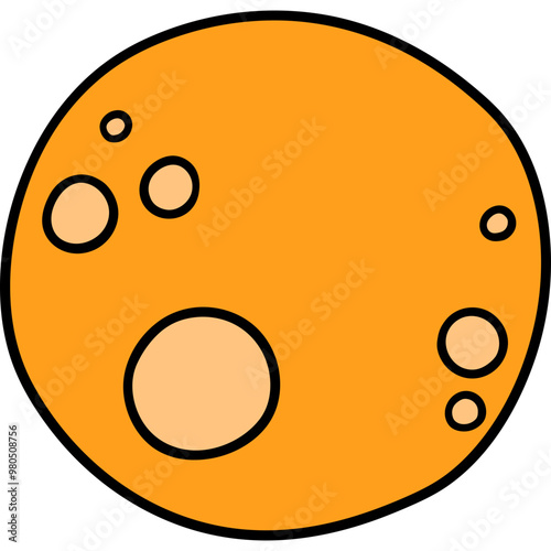 cute halloween moon illustration for card website, application, printing, document, poster design, etc.