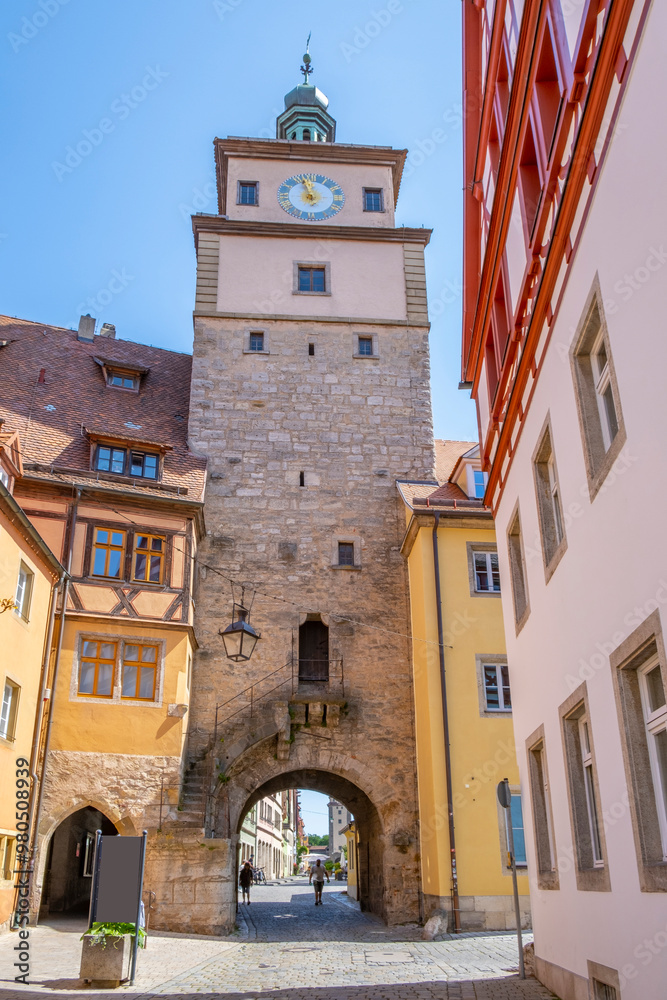 Rothenburg ob der Tauber, Germany - A sunny day at the picturesque village of Rothenburg ob der Tauber, Germany