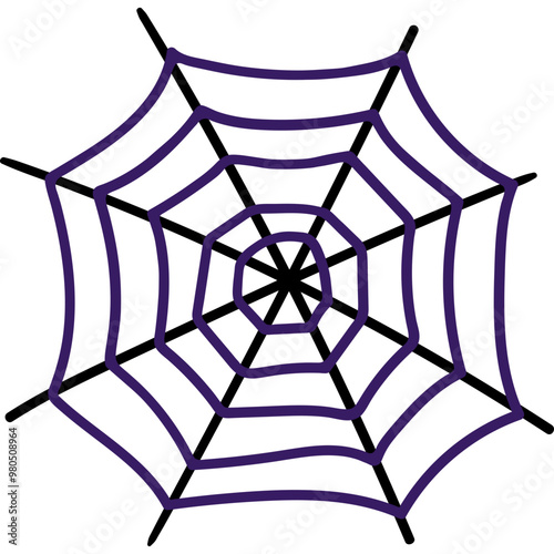 cute halloween spider web illustration for card website, application, printing, document, poster design, etc.