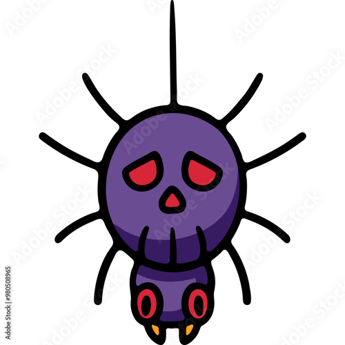 cute halloween spider illustration for card website, application, printing, document, poster design, etc.