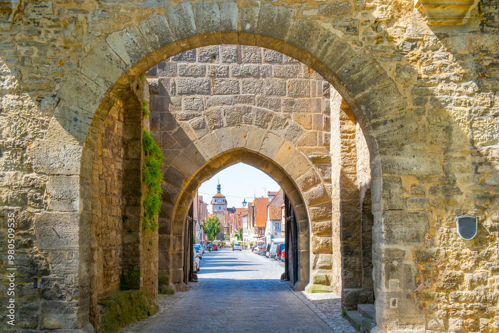 Rothenburg ob der Tauber, Germany - A sunny day at the picturesque village of Rothenburg ob der Tauber, Germany
