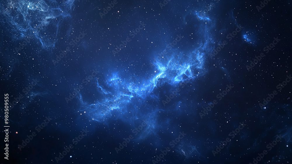 Blue Nebula in Deep Space
