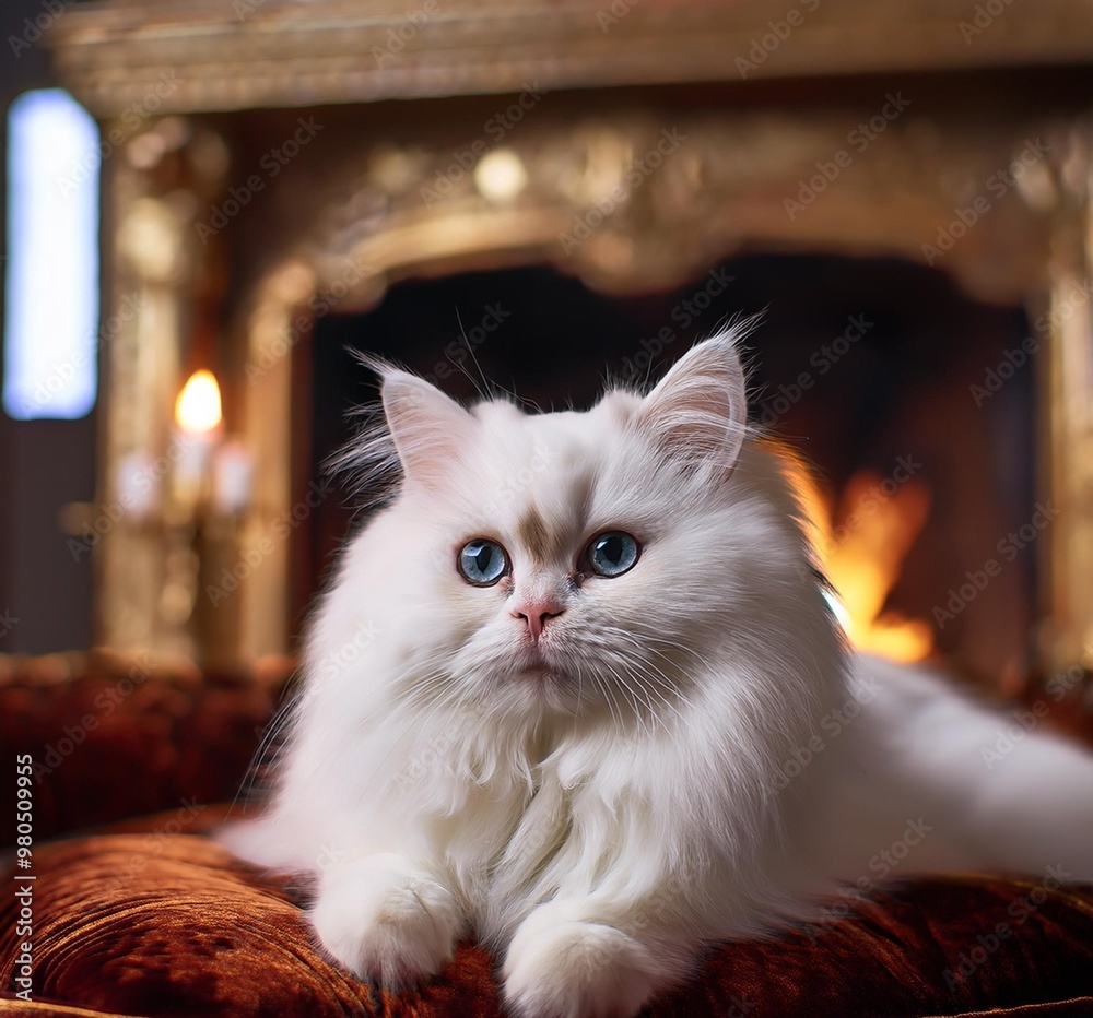 Fototapeta premium cat on the couch