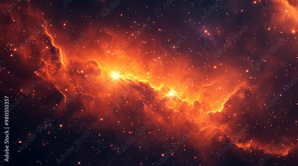 Fototapeta premium Galaxy background with stars and a dark area for text