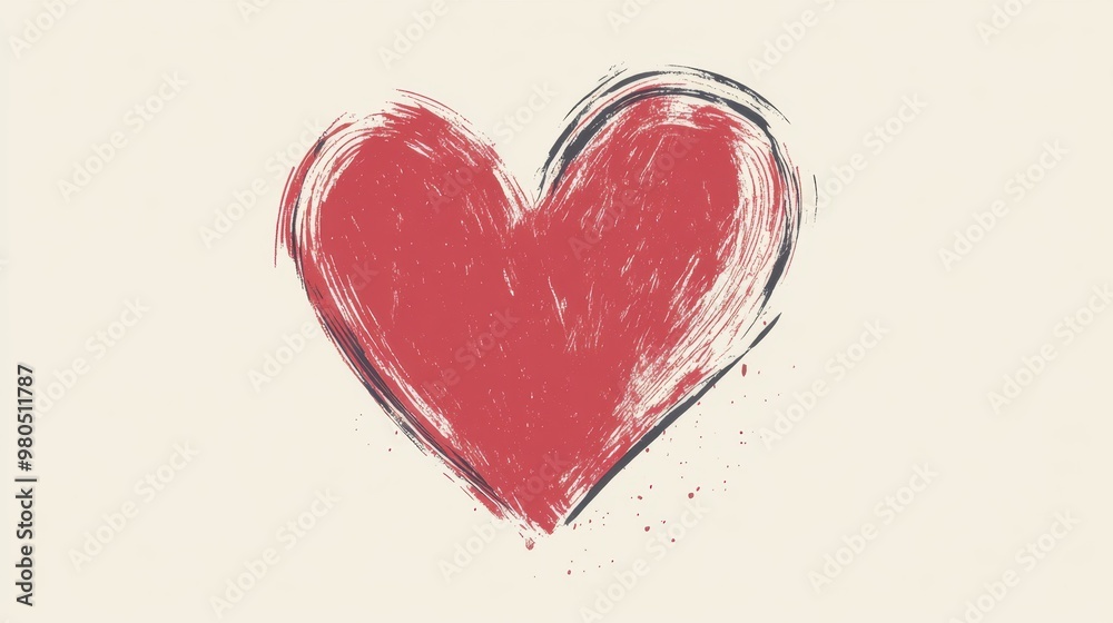 Hand-drawn heart shape in a minimalist style, suitable for simple and artistic designs that evoke feelings of love and warmth Hand-drawn heart shape in a minimalist style, suitable for simple and artistic designs that evoke feelings of love and warmth