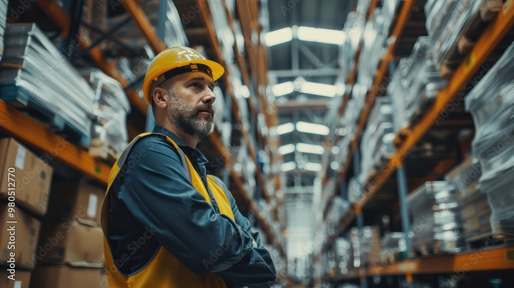 In their highly stocked factory, the warehouse manager is getting the goods ready for shipment. In their highly stocked factory, the warehouse manager is getting the goods ready for shipment.
