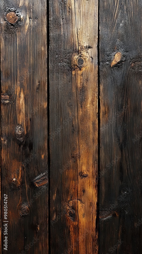 Naklejka premium Rustic wooden texture with an open space for text