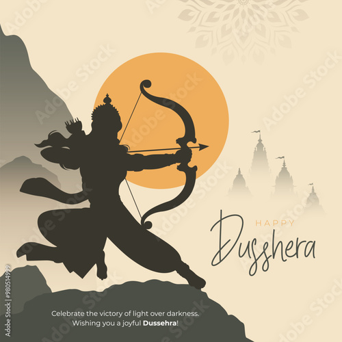 Happy Dussehra Festival Background Design Template Illustration