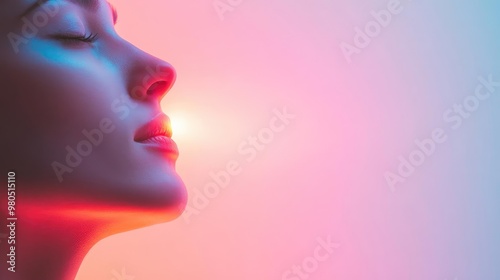 Close-up of a person in EMDR therapy, light moving through dark nightmares, symbolizing the journey from PTSD to recovery, calm colors promoting peace