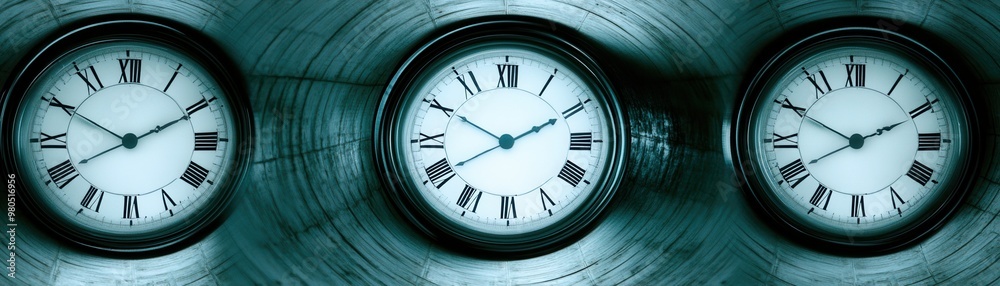 © Puckung - A collection of three vintage clocks against a textured background, showcasing timeless elegance and classic design. © Puckung - A collection of three vintage clocks against a textured background, showcasing timeless elegance and classic design.