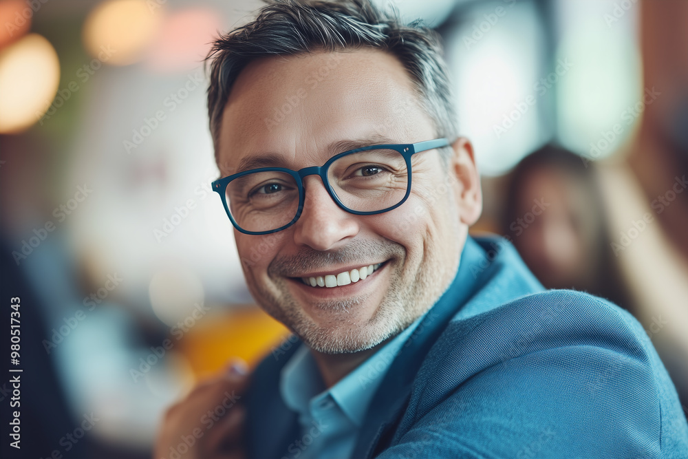 Portrait of a likeable and handsome businessman (A.I.-generated)