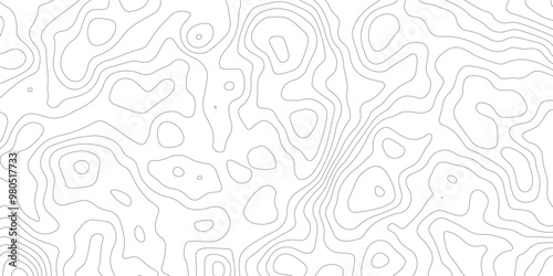 Abstract white and grey topography pattern. geographic relief lines. Seamless pattern