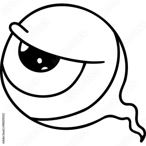 cute halloween eyeball illustration for card website, application, printing, document, poster design, etc.