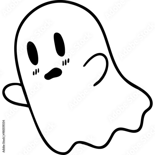 cute halloween gost illustration for card website, application, printing, document, poster design, etc.