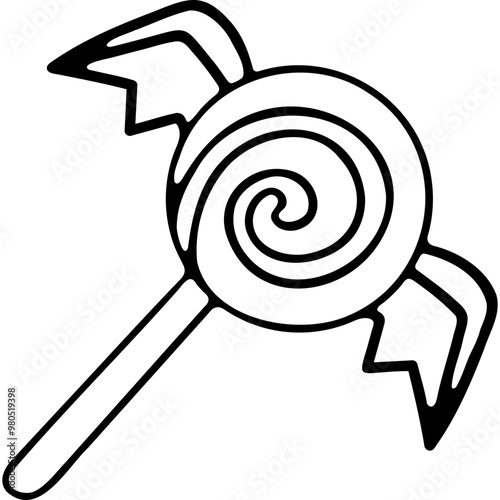 cute halloween lolipop illustration for card website, application, printing, document, poster design, etc.