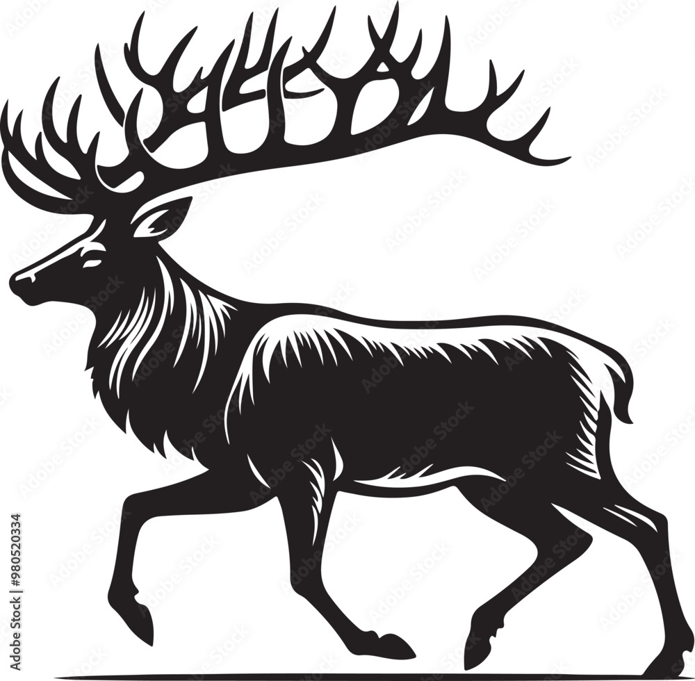 Fototapeta premium A Deer silhouette vector art work.eps