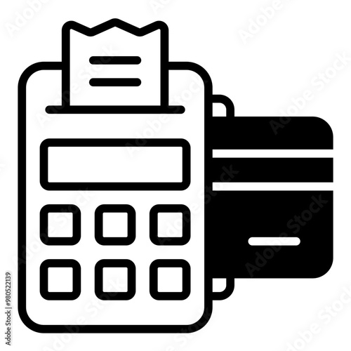 POS System solid line icon