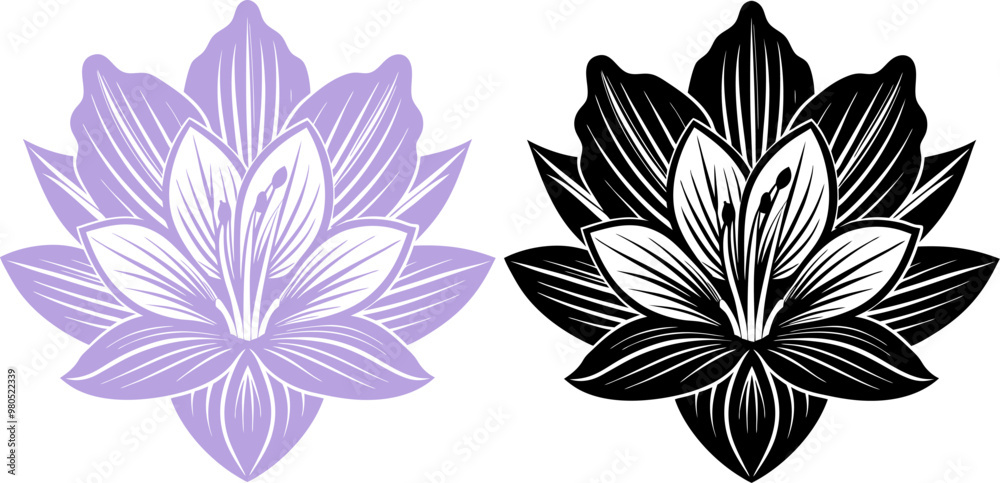 Saffron logo , flower of saffron vector