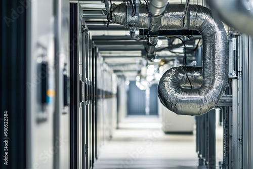 An HVAC System In A Data Center Keeps Servers At Optimal Temperatures. The System Ensures Reliable Performance