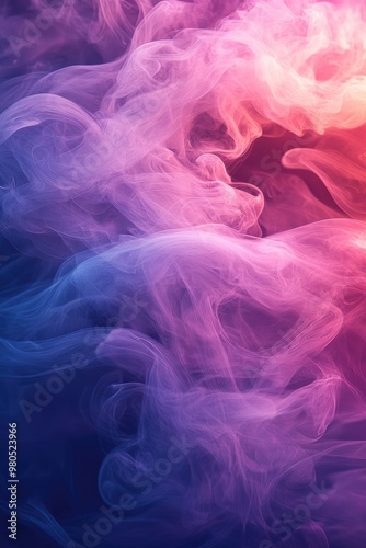 Colorful pink and purple smoke forming abstract shapes