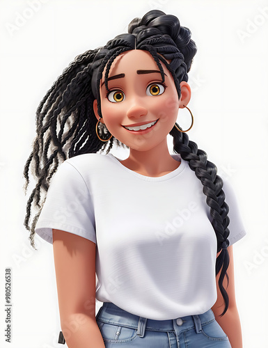 black hair latin cartoon women