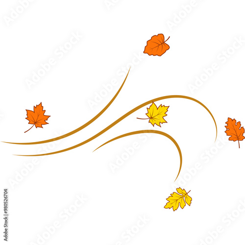 Wind Blowing Autumn Leaf
