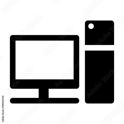 Computer Glyph Icon Vector