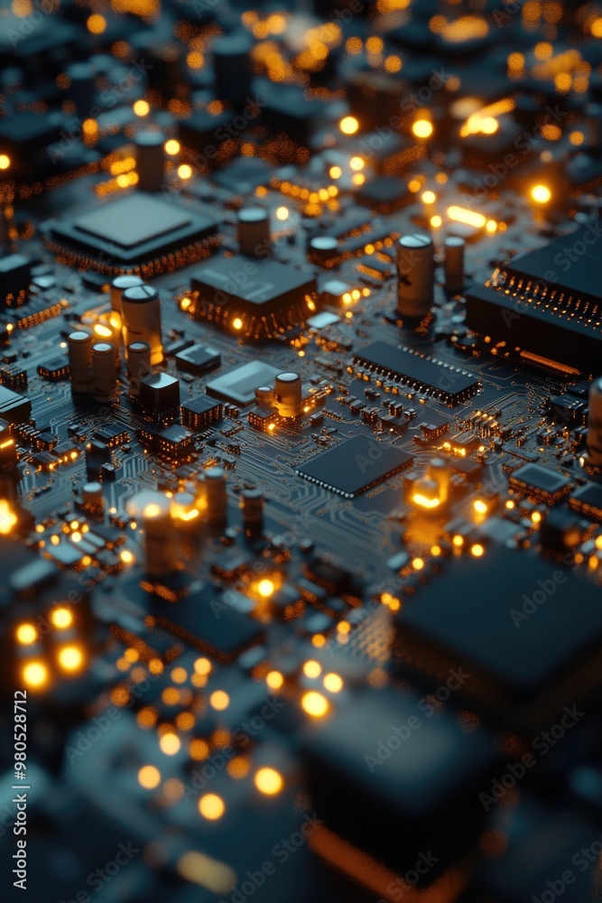 Obraz premium Computer Motherboard Close-Up