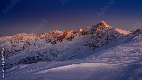 sunset at Kasprow Wierch, Swinica, Svinica, Krivan and Swinicka Przelecz photo